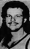 Portrait of basketball player, Scott Bortner, Sheffer Beer team in the York Salvation Army Basketball League (Pennsylvania). From The York Dispatch, April 3, 1982.