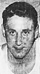 Portrait photo of basketball player Bucky Roche, playing for Cortese Restaurant in the Binghamton Y.M.C.A. Senior Tournament in New York. He scores 47 pts on April 9, 1953. Image from the Binghamton Press, Binghamton, N.Y., April 10, 1953..