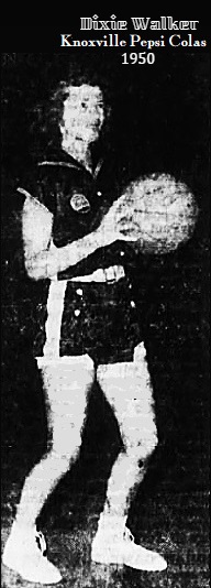 Photo of Dixie Walker, women's basketball player for the Knoxville Pepsi Colas barnstorming semi-pro women's basketball team, 1950. From The Knoxville News-Sentinel, Knoxville, Tennessee, MArch 5, 1950.