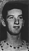 Portrait image of New Jersey boys basketball player Hank Douma, Passaic Valley High School, looking slightly to his left. From The Herald-News, PAssaic, N.J.< JAnuary 12, 1955