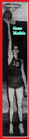 Image of state of Kentucky boys' basketball player, New Concord High School. Shown reaching up to basket while posing, in #13 uniform. From The Paducah Sun-Democrat, Paducah, Kentucky, February 25, 1955.