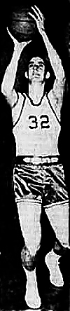 Image of #32, George Long, Wiconisco High Schoolm(Pennsylvania) shooting the ball. From the Lebanon Daily News, Lebanon, Pennsylvania, December 14, 1963.