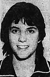 Portrait image of Jennifer Grandstaff, girls basketball player of Heath High School in Ohio. From The Advocate, Newark, Ohio, Marcg 28, 1984