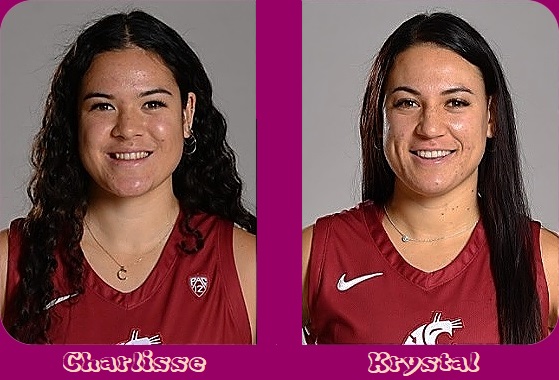 Images of Washington State University women's basketball players and sisters, Charlisse (l.) and Krystal (r.) Leger-Walker.