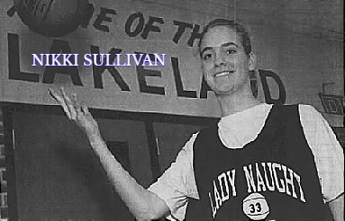 Image of Floridian girls basketball player Nikki Suliivan, Lakeland High School, in her LADY NAUGHT sweat jersey number 33. From The Tampa Tribune, TAmpa, Florida, February 10, 1993. Photograph by Greg Fight.