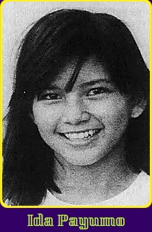 Portrait of girls high school basketball player of the Academy of Our Lady of Guam Cougars team . From the Pacific Daily News, Agana, Guam, April 16, 1988.