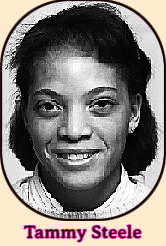 Black and white portrait image of Tammy Steele, Glassboro State (now Rowan University) basketballplayer who scored 49 points in a February 5, 1985 game..