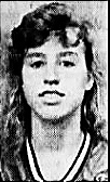 Portrait image of Florida girls basketball player, Jean Armstrong, Ponce de Leon High School. From the Pensacola News Journal, Pensacola, Fla., April 14, 1990.
