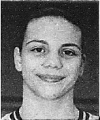 Portrait of girls basketball player, Jen Derevjanik, from her sophomore year at St. Peter's on Staten Island. From The Daily News, New Yrok, New York, April 8, 1998.