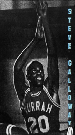 Image of Mississippean boys basketball player, Steve Galloway, Murrah High School, shooting a jump shot in #20 uniform. From the March 22, 1987 edition of The Clarion-Ledger/Jackson Daily News, Jackson, Mississippi.