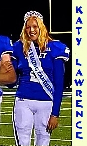Kaitlyn (Katy) Lawrence, Ripley High School (West Virginia /high School football player  in uniform #2, crowned Miss Viking 2021 at halftime 9/24, shown with sash and crown.