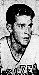 Chest high portrait of Earl Wooten, in Pelzer uniform, looking to his left. From The Greenville News, Greenville, South Carolina, December 29, 1954.