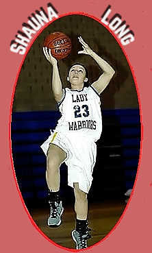 Shauna Long, Standing Rock High School in North Dakota going upp for a lay-up in his #23 LADY WARRIORS uniform.