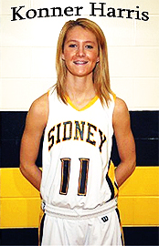 Konner Harris, in Sidney High School (Ohio) basketball uniform #11.