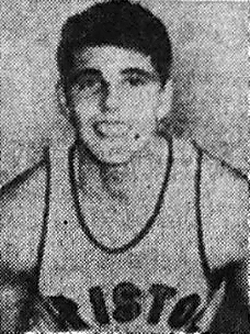 Portrait image off Pete Cimino, boys basketball player for Bristol High, Pennsylvania, who scrpred 114 points in one 1960 basketball game. From The Montgomery Advertiser, Montgomery, Alabama, January 24, 1960.