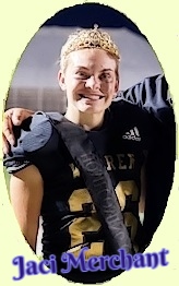 Cropped photo of Warren Central High School (Indiana) homecoming queen and football placekicker, Jaci Merhant with crown and sash. Crowned September 3, 2021, and 4 point-after touchdowns in a 42 to nothing win over North Central.